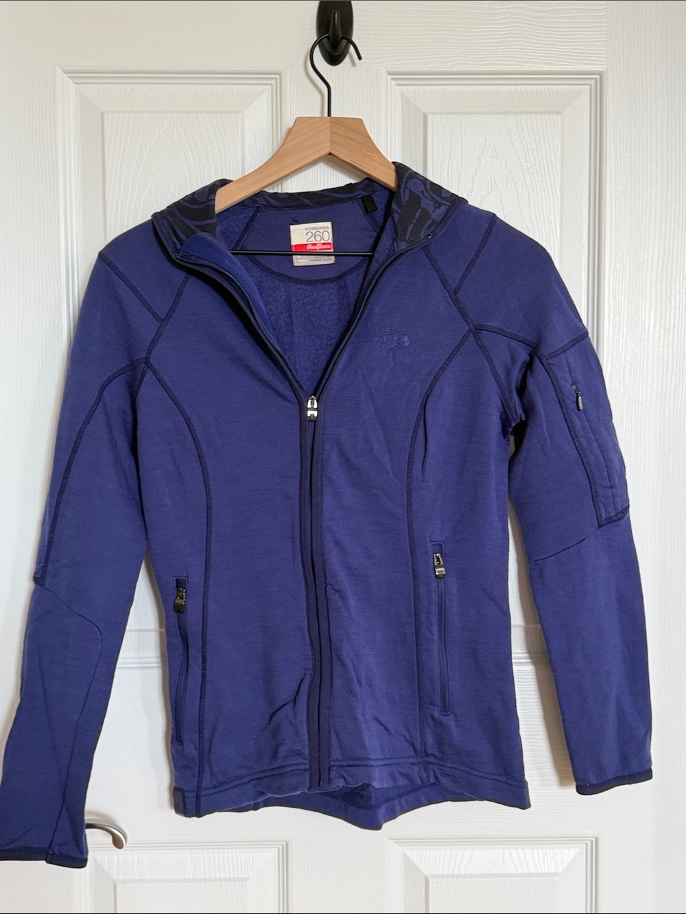 Dark Blue Merino 260 Quantum Long Sleeve Zip Hoodie | Icebreaker